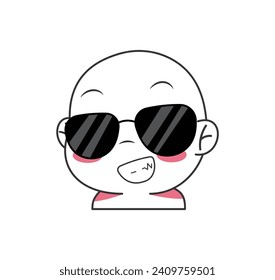 Cute cartoon expression emoji character vector design art for stickers