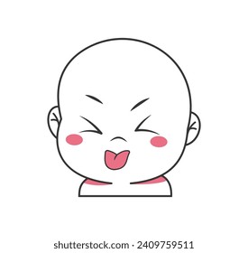 Cute cartoon expression emoji character vector design art for stickers