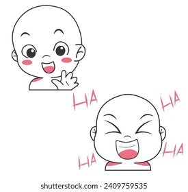 Cute cartoon expression emoji character vector design art for stickers