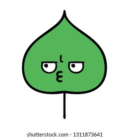 cute cartoon of a expressional leaf