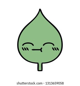 cute cartoon of a expressional leaf