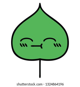 cute cartoon of a expressional leaf