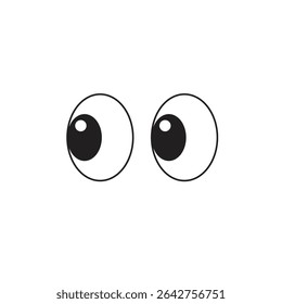 Cute cartoon eye expression vector illustration.	