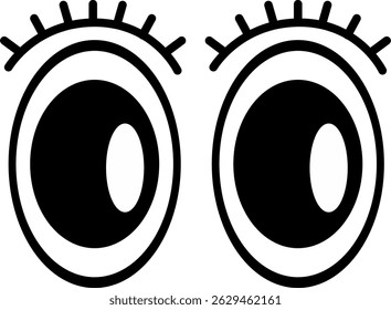 Cute cartoon eye icon illustration