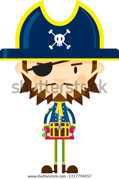 Cute Cartoon Eye Patch Pirate Captain Stock Vector (Royalty Free ...