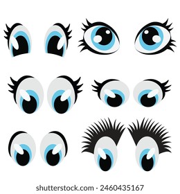 Cute cartoon eyes vector cartoon illustration