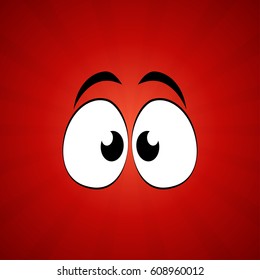 Cute Cartoon Eyes. Vector Illustration
