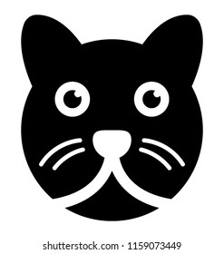 
Cute cartoon face of a cat
