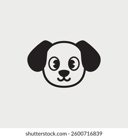 A cute cartoon face dog vector logo