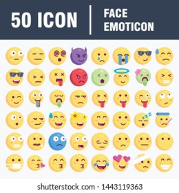 Cute Cartoon Face Emotion Mood Icons Vector Collection Set for Social Media