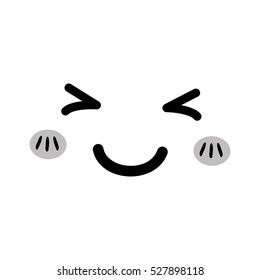 Cute cartoon face icon vector illustration graphic design