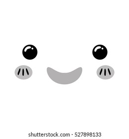 Cute cartoon face icon vector illustration graphic design