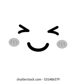 Cute cartoon face icon vector illustration graphic design