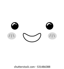 Cute cartoon face icon vector illustration graphic design