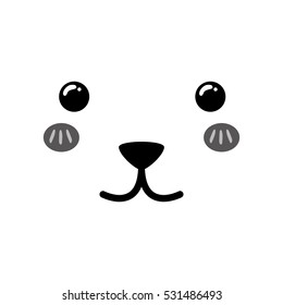 Cute cartoon face icon vector illustration graphic design