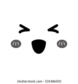 Cute cartoon face icon vector illustration graphic design