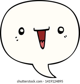 cute cartoon face with speech bubble
