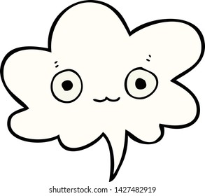 cute cartoon face with speech bubble
