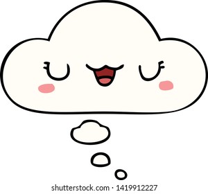cute cartoon face with thought bubble