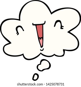 cute cartoon face with thought bubble