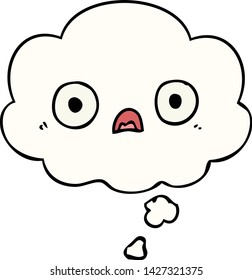 cute cartoon face with thought bubble