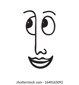 Cute cartoon face. Vector illustration