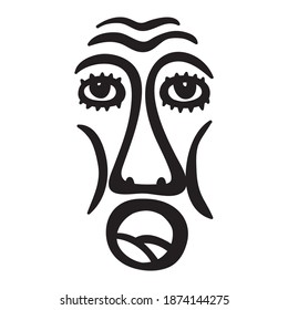 Cute cartoon face. Vector illustration