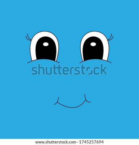 Cute cartoon face. Vector illustration.
