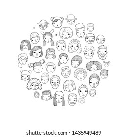 Caricaturas lindas. diferentes nacionalidades. Avatares de las personas