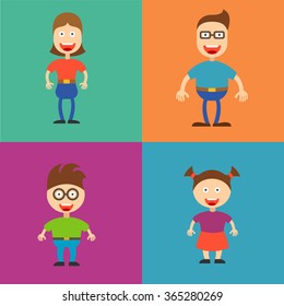 Cute cartoon family