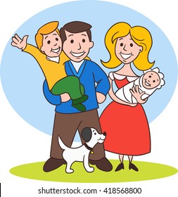 Cute Cartoon Family