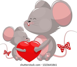 Cute Cartoon Family Mouse Baby Stock Vector (Royalty Free) 1323641861