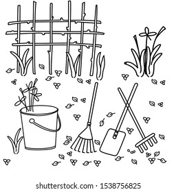 Cute cartoon farm on white background. Graphic vector illustrations for logos, packaging, children's decor, for design of cards, t-shirts.