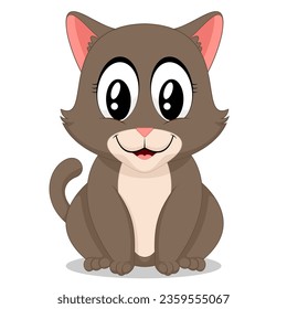 Cute cartoon female cat vector