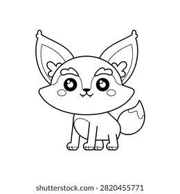 Cute cartoon fennec fox