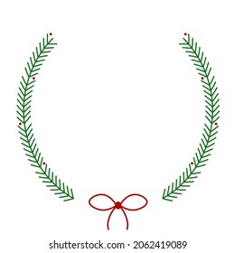 Cute cartoon fir branches frame