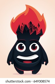 Cute cartoon fire monster
