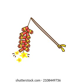 Cute Cartoon Firecracker for Chinese New Year.