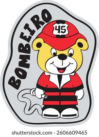 Cute Cartoon Firefighter Bear KIDS