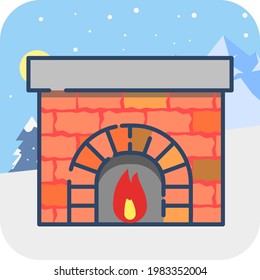 Cute cartoon fireplace. Winter is coming