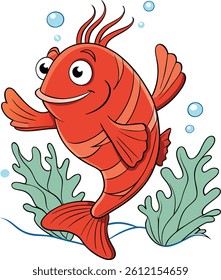 Cute Cartoon Fish art Illustration 