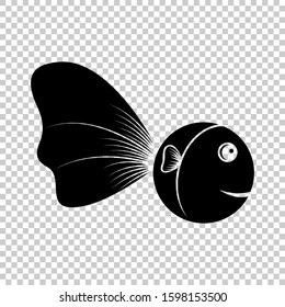 cute cartoon fish icon isolated on transparent background