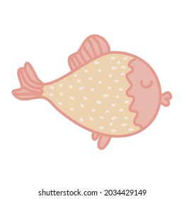 Cute cartoon fish in nursery scandinavian design