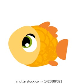 Cute cartoon fish. Vector illustration in children's style, for children's books, posters, stickers or room decor