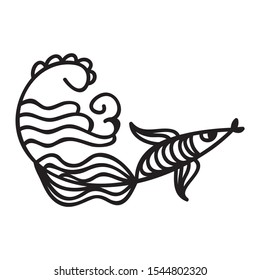 Cute cartoon fish. Vector illustration