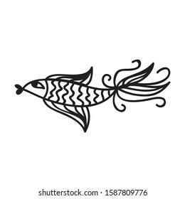 Cute cartoon fish. Vector illustration