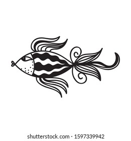 Cute cartoon fish. Vector illustration