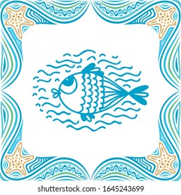 Cute cartoon fish. Vector illustration