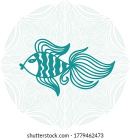Pescado de dibujos animados. Ilustración del vector