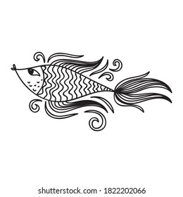 Pescado de dibujos animados. Ilustración del vector
